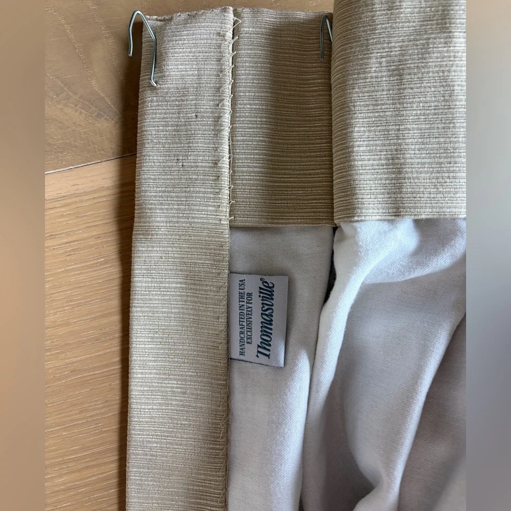Thomasville Two-Tone Upholstery Fabric Drapes, 98”x18.5”, SET OF 2, LIKE NEW